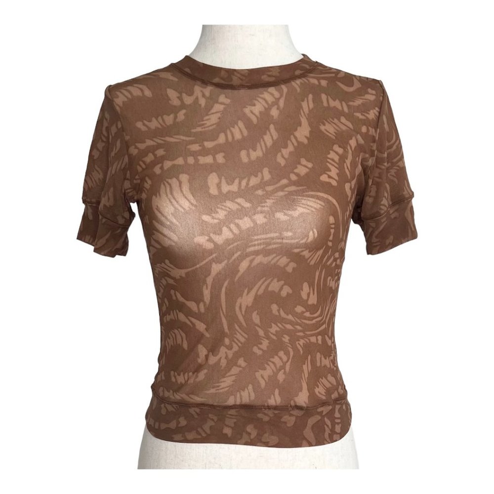 SKIMS Summer Short Sleeve Crewneck Mesh Sheer T-shirt